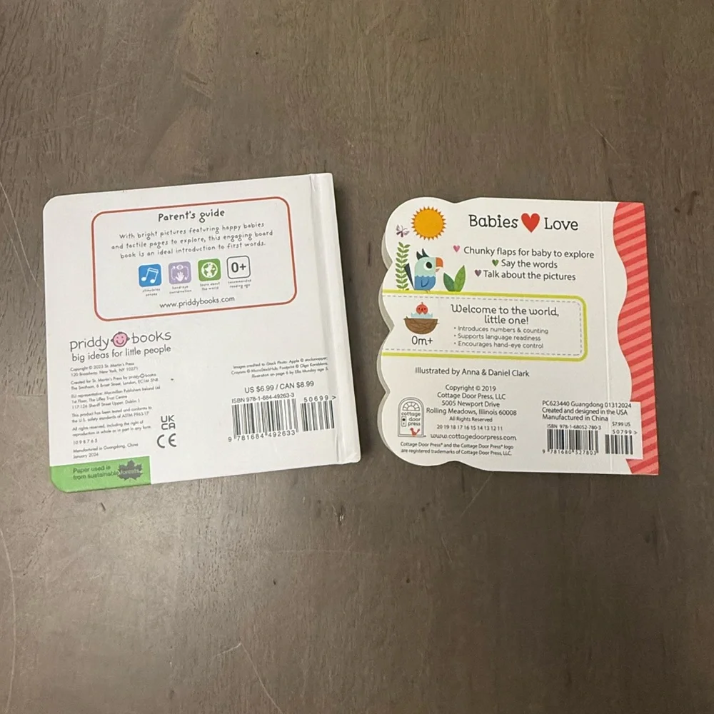 🐰2pc Baby ABC + Numbers Board Books